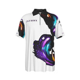 All-Over Print Men’s Lapel Zip Short Sleeve POLO